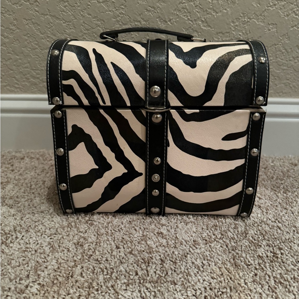 Zebra Faux Leather Box